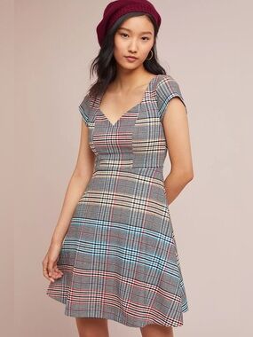 Anthropologie Moulinette Soeurs Finley Plaid Dress, Size 4